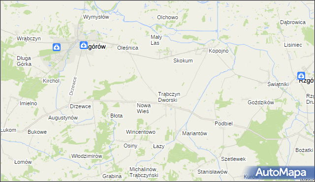 mapa Trąbczyn Dworski, Trąbczyn Dworski na mapie Targeo