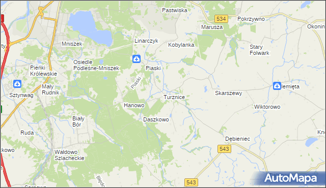 mapa Turznice, Turznice na mapie Targeo