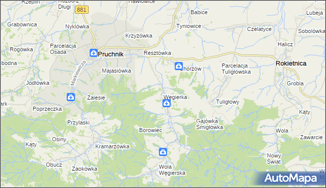 mapa Węgierka, Węgierka na mapie Targeo