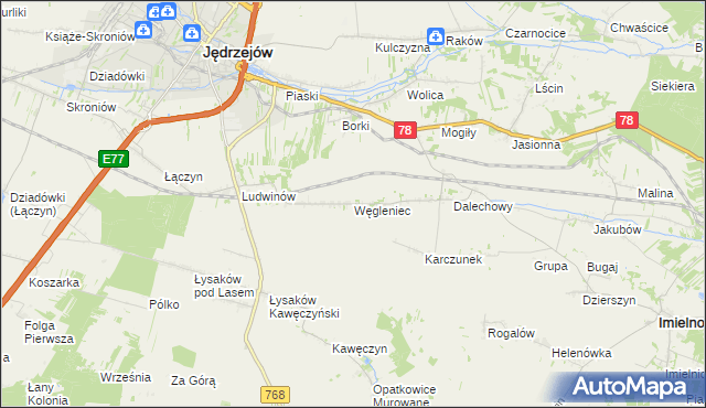 mapa Węgleniec, Węgleniec na mapie Targeo
