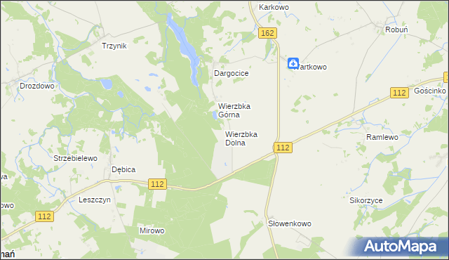 mapa Wierzbka Dolna, Wierzbka Dolna na mapie Targeo