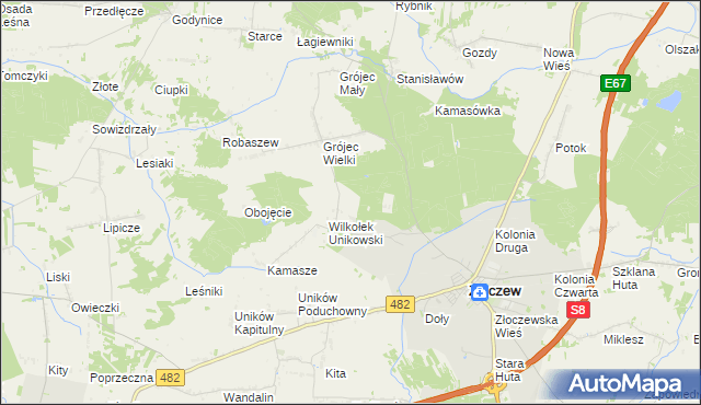 mapa Wilkołek Grójecki, Wilkołek Grójecki na mapie Targeo