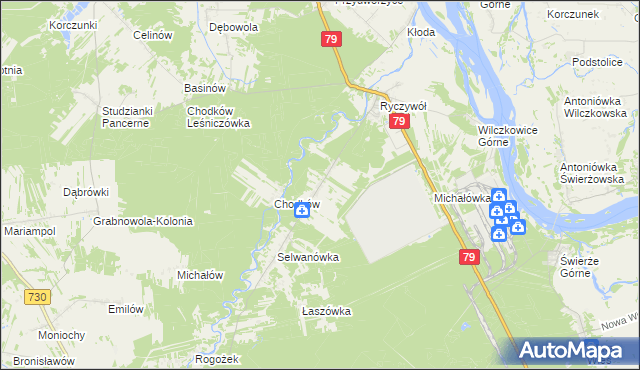 mapa Wola Chodkowska, Wola Chodkowska na mapie Targeo