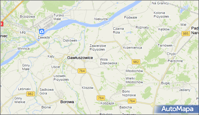 mapa Wola Zdakowska, Wola Zdakowska na mapie Targeo