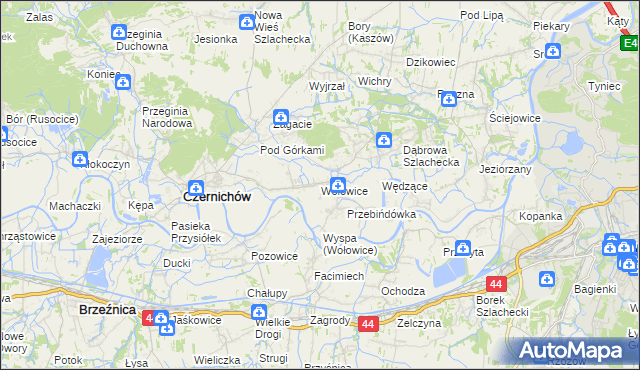 mapa Wołowice, Wołowice na mapie Targeo