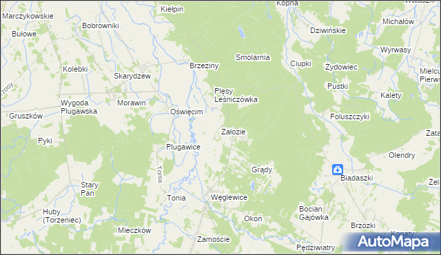 mapa Załozie, Załozie na mapie Targeo