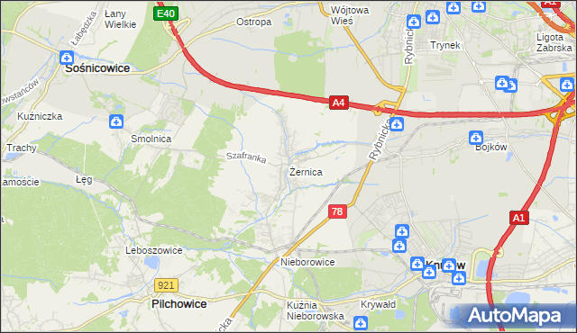 mapa Żernica, Żernica na mapie Targeo