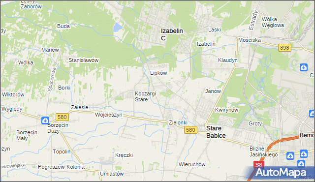 mapa Zielonki-Wieś, Zielonki-Wieś na mapie Targeo