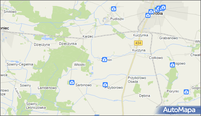 mapa Ziemlin, Ziemlin na mapie Targeo