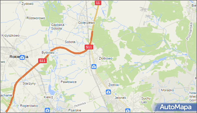 mapa Złotkowo, Złotkowo na mapie Targeo