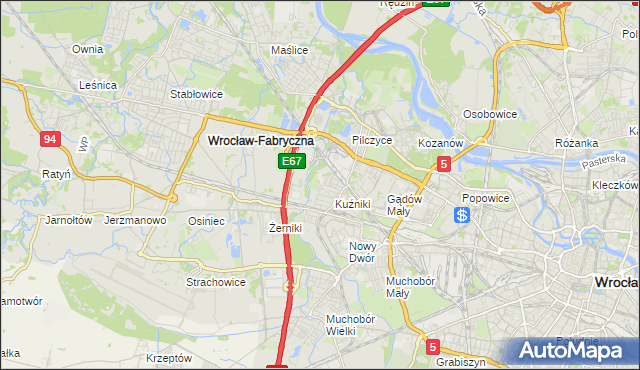 mapa Fabryczna, Fabryczna na mapie Targeo