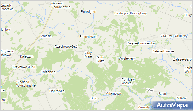 mapa Guty Duże, Guty Duże na mapie Targeo