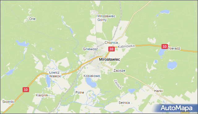 mapa Mirosławiec, Mirosławiec na mapie Targeo