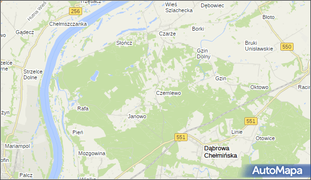 mapa Czemlewo, Czemlewo na mapie Targeo