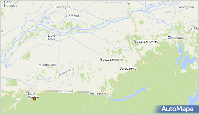 mapa Goszczanówko, Goszczanówko na mapie Targeo