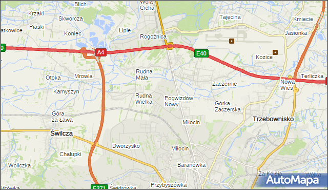 mapa Pogwizdów Nowy, Pogwizdów Nowy na mapie Targeo