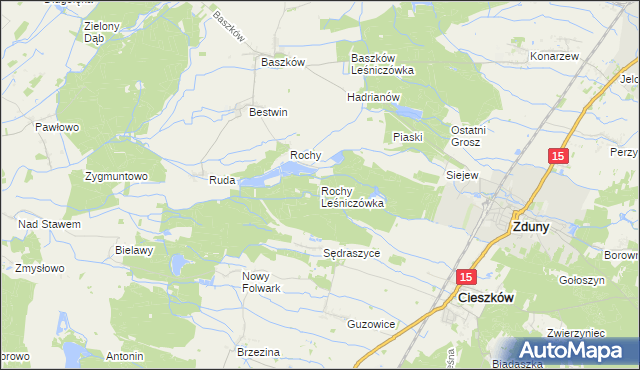 mapa Rochy Leśniczówka, Rochy Leśniczówka na mapie Targeo