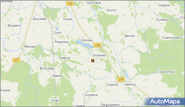 mapa Śniatowo, Śniatowo na mapie Targeo