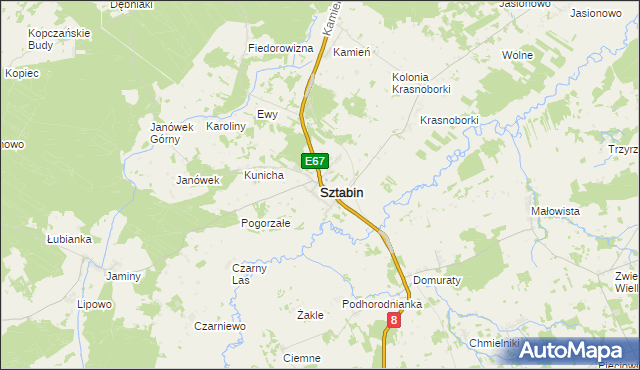 mapa Sztabin, Sztabin na mapie Targeo