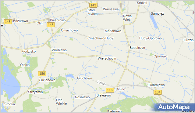 mapa Wierzchocin, Wierzchocin na mapie Targeo