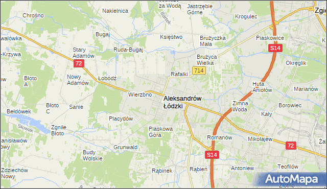 mapa Aleksandrów Łódzki, Aleksandrów Łódzki na mapie Targeo