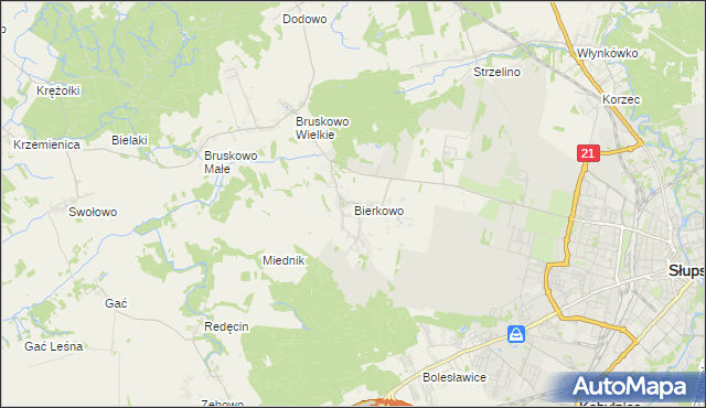 mapa Bierkowo, Bierkowo na mapie Targeo