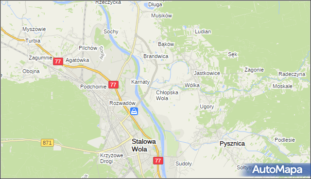 mapa Chłopska Wola, Chłopska Wola na mapie Targeo