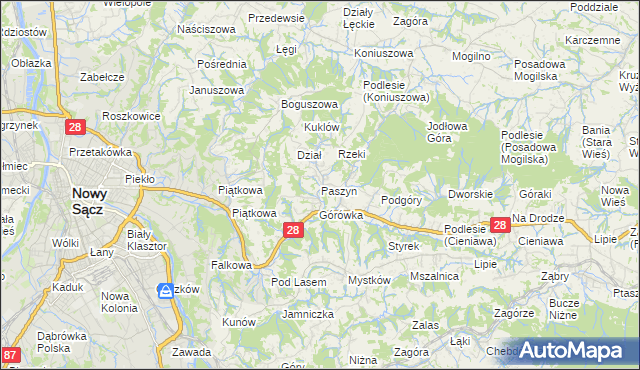 mapa Paszyn, Paszyn na mapie Targeo