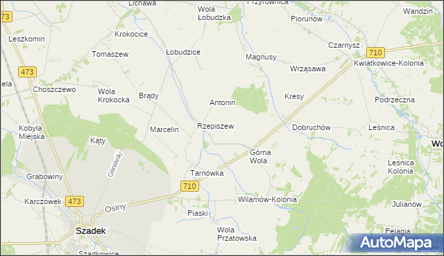 mapa Rzepiszew-Resztówka, Rzepiszew-Resztówka na mapie Targeo