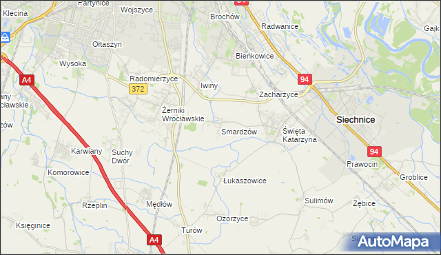 mapa Smardzów gmina Siechnice, Smardzów gmina Siechnice na mapie Targeo