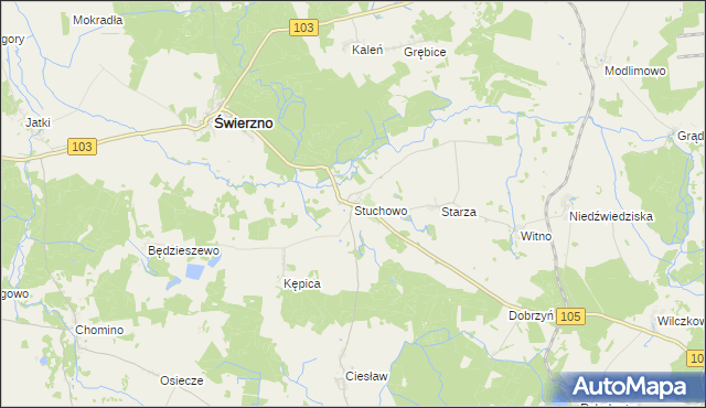 mapa Stuchowo, Stuchowo na mapie Targeo