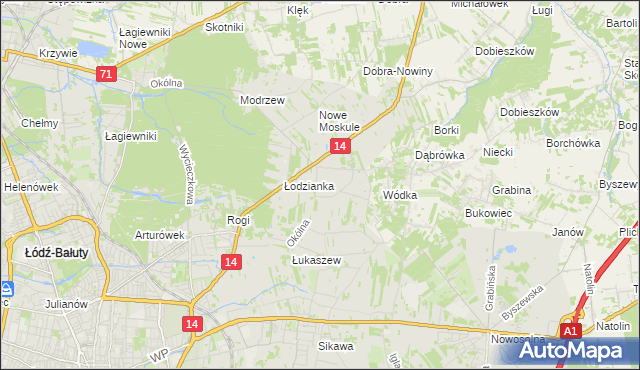 mapa Wilanów gmina Łódź, Wilanów gmina Łódź na mapie Targeo