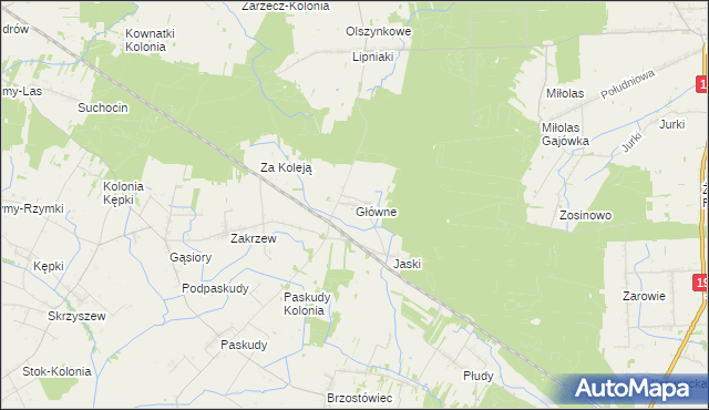 mapa Główne, Główne na mapie Targeo