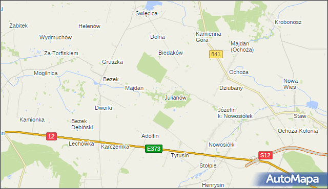 mapa Julianów gmina Siedliszcze, Julianów gmina Siedliszcze na mapie Targeo