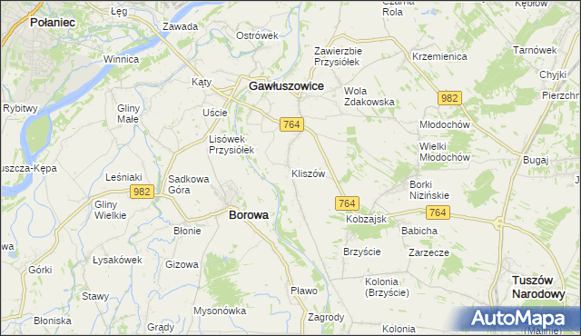 mapa Kliszów gmina Gawłuszowice, Kliszów gmina Gawłuszowice na mapie Targeo