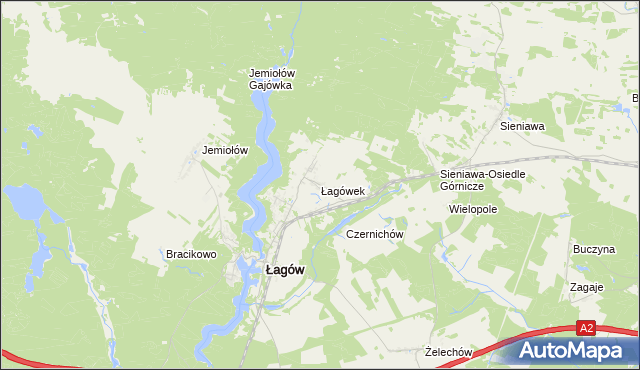 mapa Łagówek, Łagówek na mapie Targeo