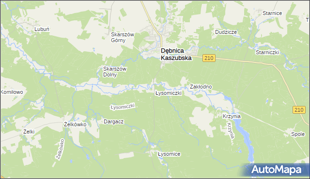 mapa Łysomiczki, Łysomiczki na mapie Targeo