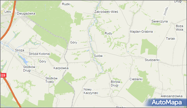 mapa Sulów, Sulów na mapie Targeo