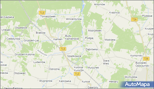 mapa Trojanów gmina Sławno, Trojanów gmina Sławno na mapie Targeo