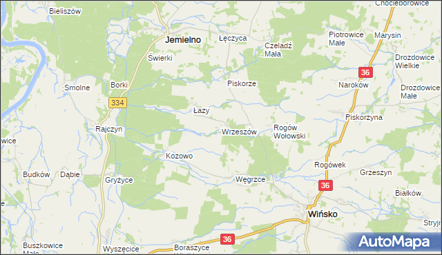 mapa Wrzeszów, Wrzeszów na mapie Targeo