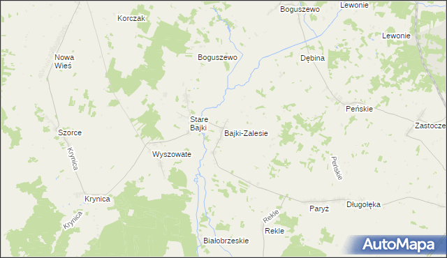 mapa Bajki-Zalesie, Bajki-Zalesie na mapie Targeo