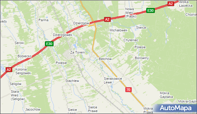 mapa Bełchów, Bełchów na mapie Targeo