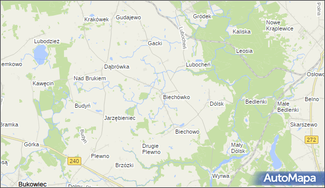 mapa Biechówko gmina Drzycim, Biechówko gmina Drzycim na mapie Targeo