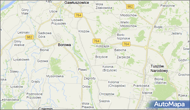 mapa Brzyście gmina Gawłuszowice, Brzyście gmina Gawłuszowice na mapie Targeo