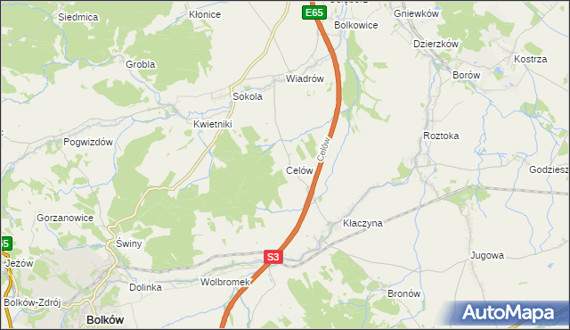 mapa Celów, Celów na mapie Targeo