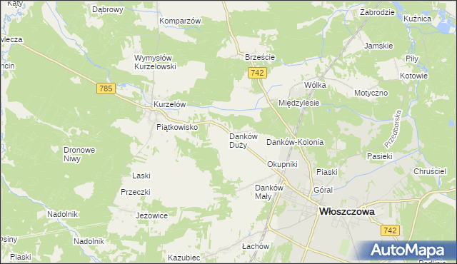 mapa Danków Duży, Danków Duży na mapie Targeo