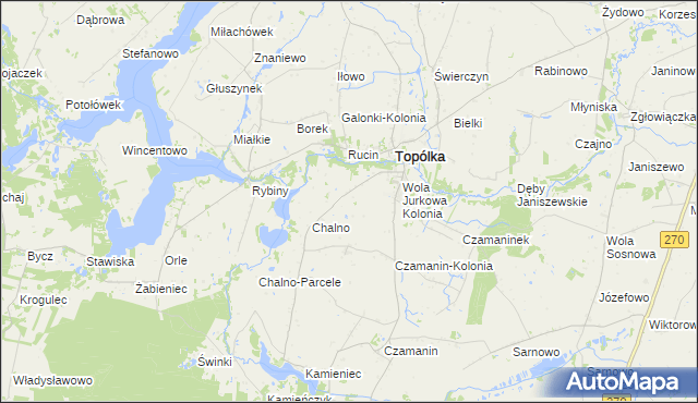 mapa Dębianki gmina Topólka, Dębianki gmina Topólka na mapie Targeo