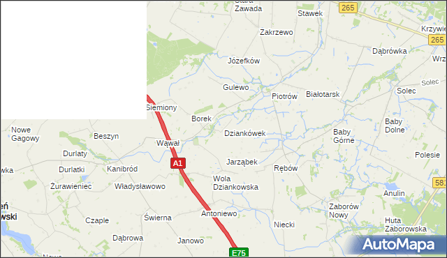 mapa Dziankówek, Dziankówek na mapie Targeo