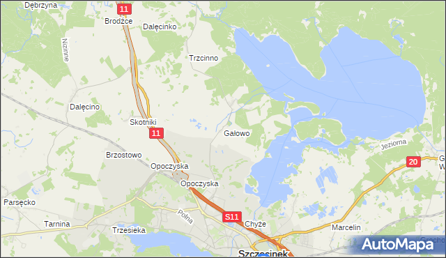 mapa Gałowo gmina Szczecinek, Gałowo gmina Szczecinek na mapie Targeo