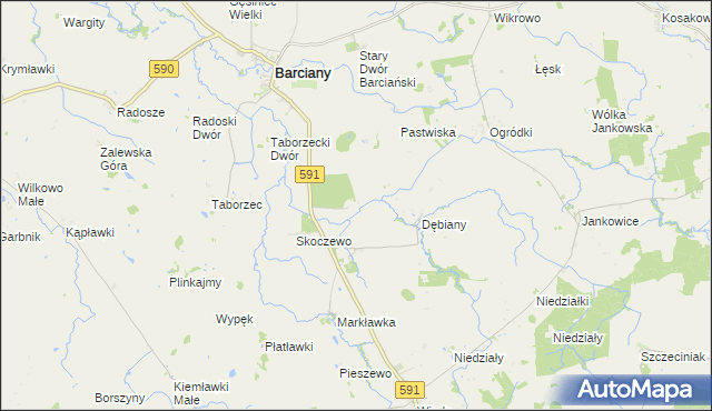 mapa Gumniska gmina Barciany, Gumniska gmina Barciany na mapie Targeo